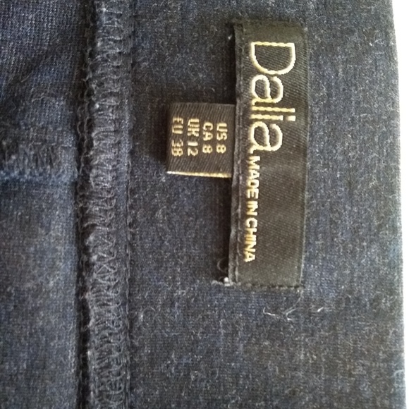 Ponte Knit Denim-Colored Pencil Skirt, Sz. 6 - Picture 2 of 3